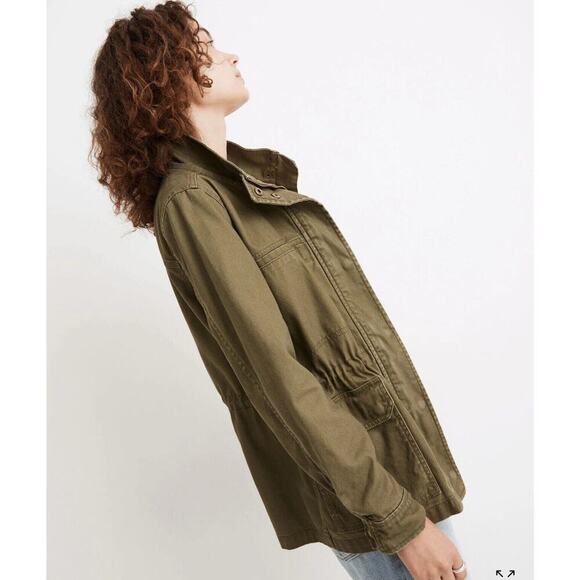 Madewell Dispatch Jacket Military Style Green Cotton Canvas Size M - Picture 3 of 10